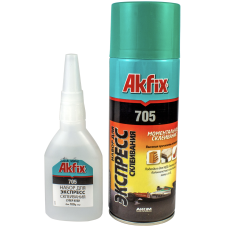 Клей цианоакрилатний з активатором Akfix 705 (100г + 400мл)
