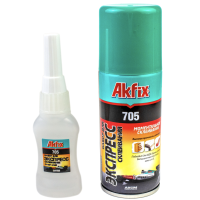 Клей цианоакрилатний з активатором Akfix 705 (25г + 100мл)